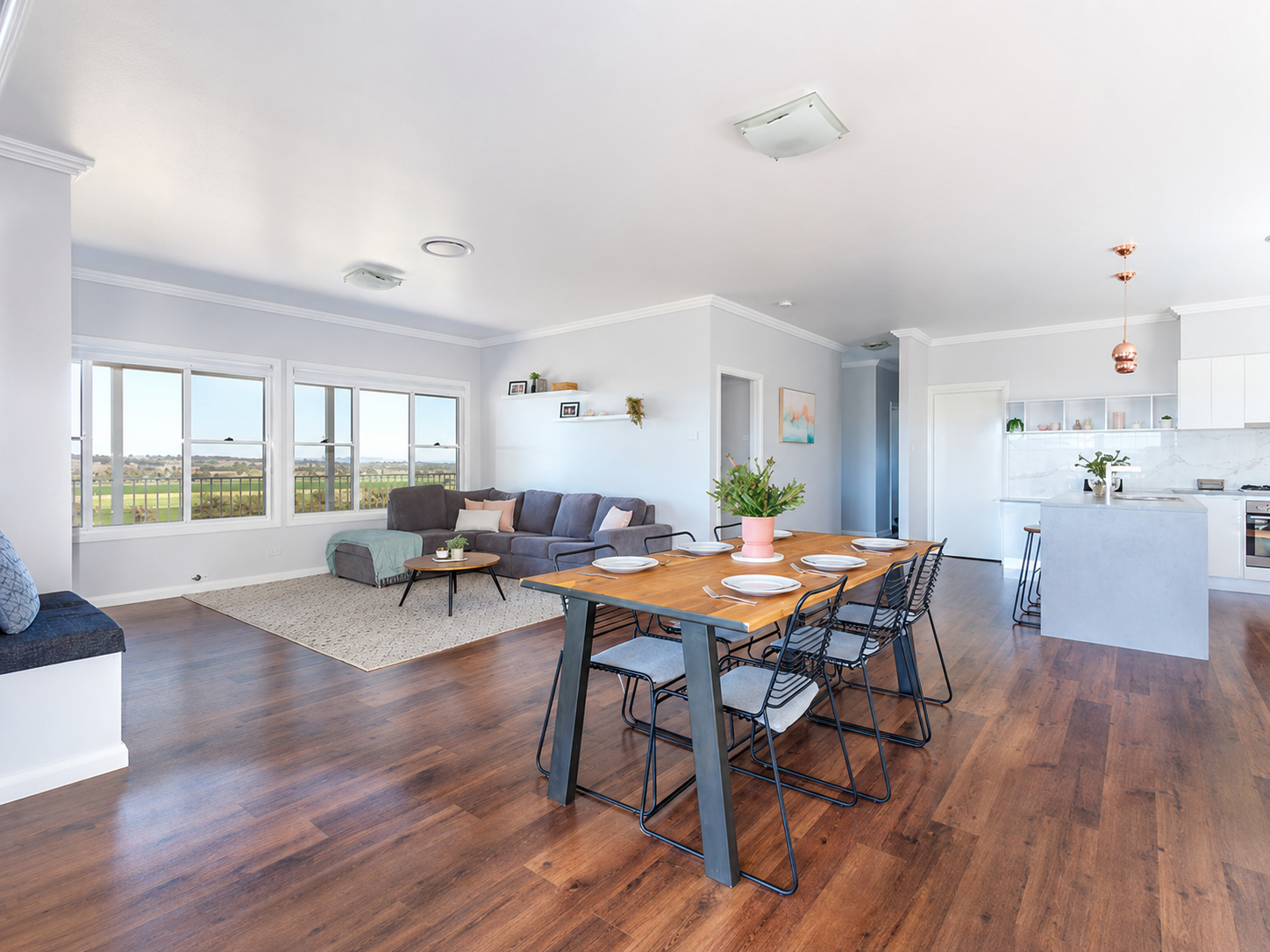 Renovated living space.